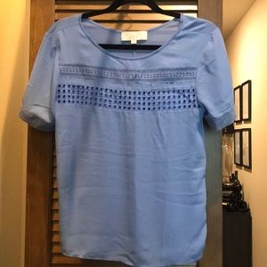Blue Short Sleeve Blouse